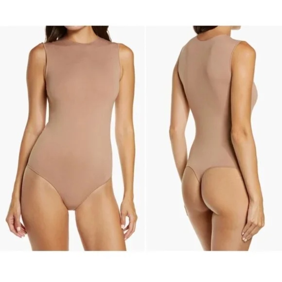 SKIMS Crew Neck Sleeveless Bodysuit Tiger's Eye Beige Second Skin Stretchy 2X/3X - Picture 1 of 8